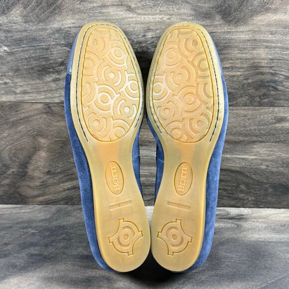 NIB Born 8M Batti Suede Mix Media Cap Toe Ballet Flats Navy - Picture 6 of 9